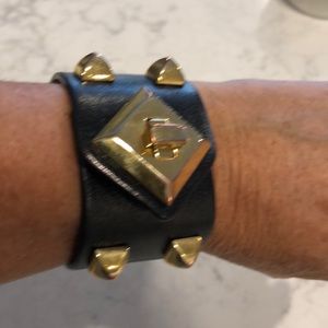Vince Camuto black leather bracelet.